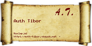 Auth Tibor névjegykártya